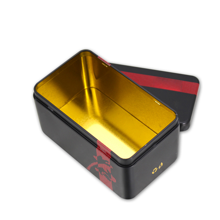 rectangular metal box for tea packaging